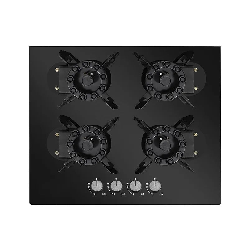4 Burner Gas Stove Tempered Glass Cooktop Built-in Hob Flip-Top Kitchen Cooker for Home/Restaurant (NG/LPG Optional)