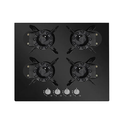 4 Burner Gas Stove Tempered Glass Cooktop Built-in Hob Flip-Top Kitchen Cooker for Home/Restaurant (NG/LPG Optional)