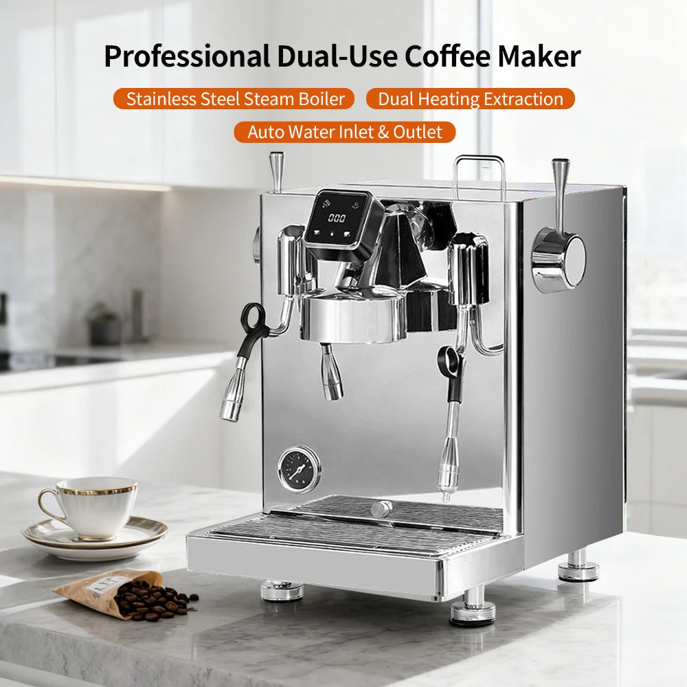 Professional Commercial Semi-Automatic Electric 15 Bar Stainless Steel Vibration Pump Brew System Espresso Machine for Hotel