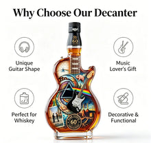 Artistic Guitar Shaped Whiskey Decanter Hand-Finished Glass Liquor Dispenser Decorative Barware Unique Gift for Whiskey Lovers