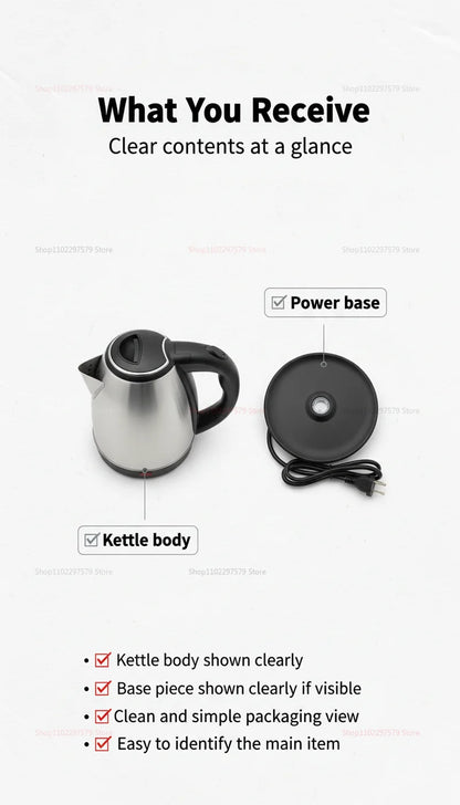 2.0L Smart Kettles Large Capacity Electric Kettle 304 Stainless Steel Durable Portable Water Boiler Pot Fast Boil Quickly Kettle