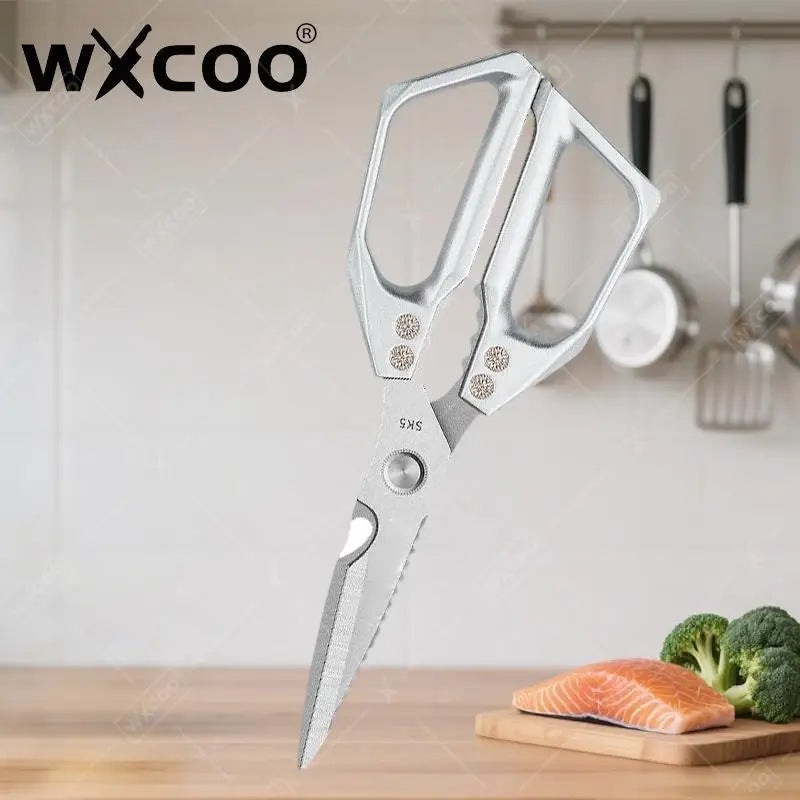 WXCOO Kitchen Scissors Heavy Duty Stainless Steel Cutter Professional Chicken Bone Meat Fish Turkey Vegetables Scissors