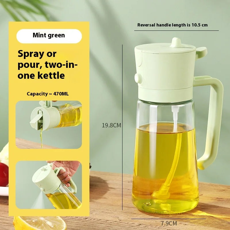2 in 1 Oil Dispenser and Oil Sprayer Bottle Spray and Pour Olive Oils Sprayer Mister Cooking Olive Dispensers Bottle for Kitchen