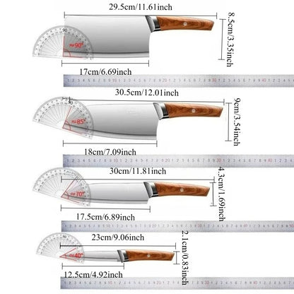 Professional Full 7 PCS Knife Set Stainless Steel Kitchen Knives Sets Best Kitchen Slicing with Knife Storage Block for Easy Kit