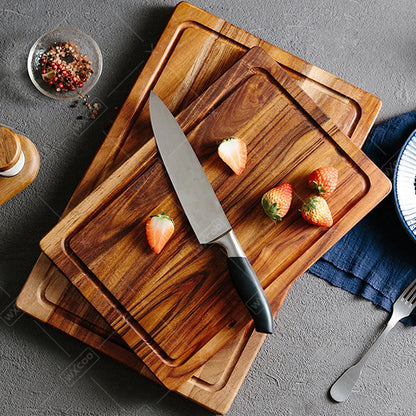 WXCOO Wooden Cutting Boards Meat Cutting Board Cheese Fruit Cutting Board Chopping Blocks Kitchen Tools Butcher Block