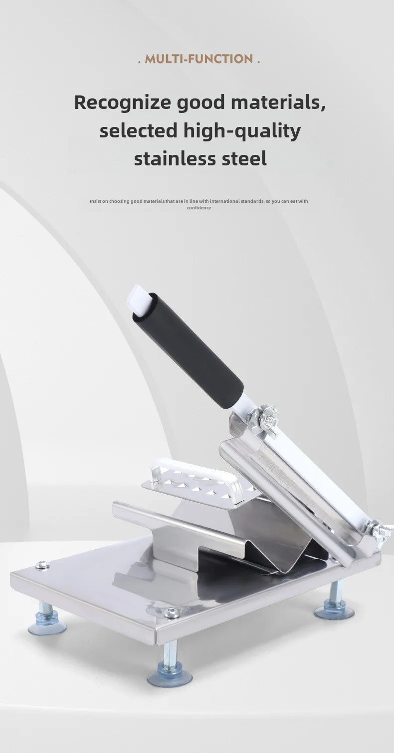Multi-Functional Manual Meat Slicer - Stainless Steel Home & Commercial Slicing Machine for Lamb, Beef & Frozen Meat Cuts