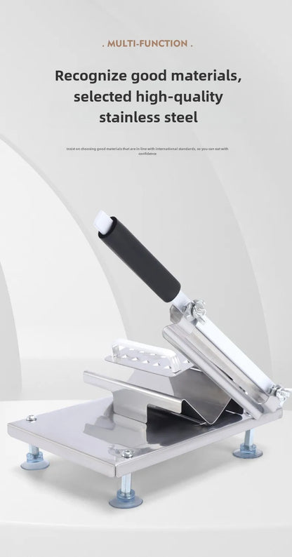 Multi-Functional Manual Meat Slicer - Stainless Steel Home & Commercial Slicing Machine for Lamb, Beef & Frozen Meat Cuts