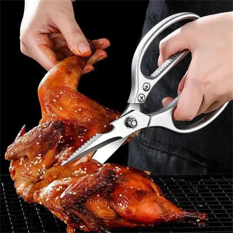 1PC Powerful Kitchen Scissors  Chichen Bone Duck Fish Scissors Stainless Steel Professional Knife Scissors for BBQ Cooking