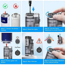 HONEST Gas Jet Butane Cigar Lighter Windproof Kitchen BBQ Metal Jewelry Welding Torch for Outdoor Camping