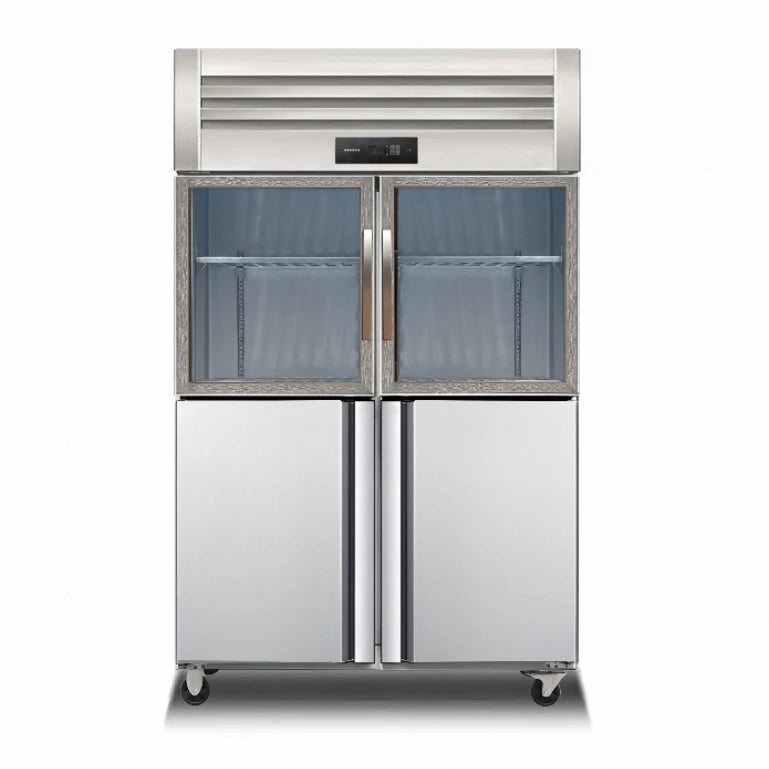 2025 Commercial 4-Door Stainless Steel Refrigerator - Single Temperature Zone, Heavy Duty for Restaurants & Retail Shops