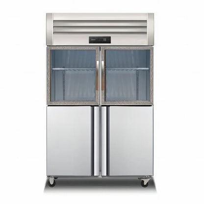2025 Commercial 4-Door Stainless Steel Refrigerator - Single Temperature Zone, Heavy Duty for Restaurants & Retail Shops