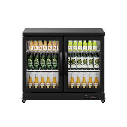2 Doors Fridge Glass Beverage Display Fridge Party Ice Drink Back bar Bottle Built in Wine Cooler Under Counter