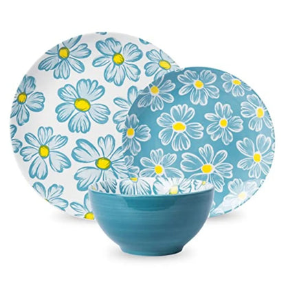 12-pieces Dinnerware Set Ceramic Dish Set Plates Sets Service for 4 Bowl Sets Stoneware Dinnerware Sets 12pcs Plate and Bowl Se