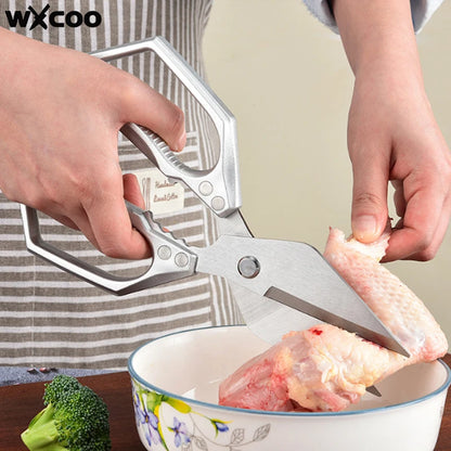 WXCOO Professional Scissor Set Stainless Steel Kitchen Knives BBQ Meat Cutting Japanese Santoku Knife Kitchen Supplies
