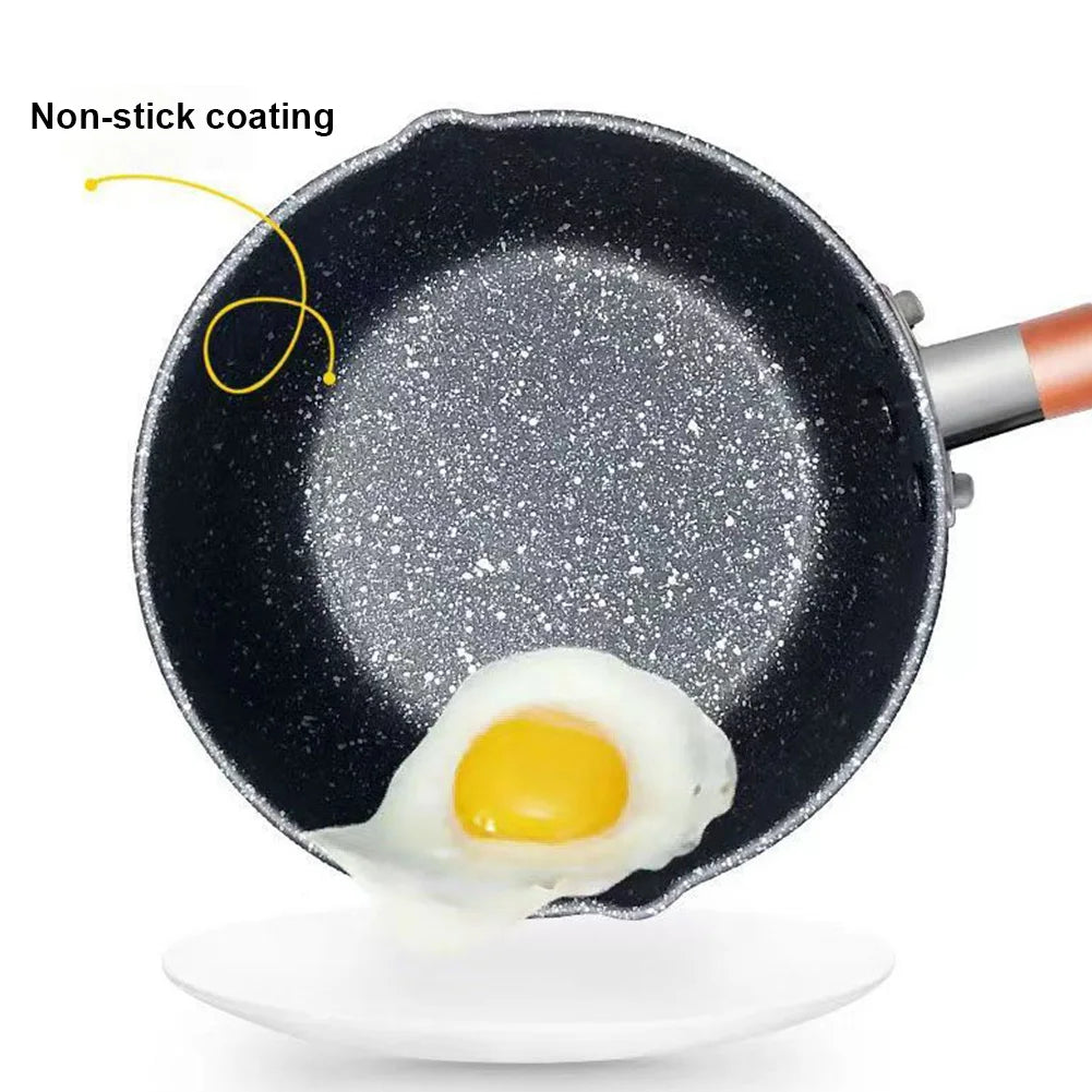 Cast Iron Hot Oil Pot Non-Stick Sauce Pan Soup Pot with Pour Spout Milk Saucepan Cooking Boiling Butter Warmer Heat Kitchen Pan