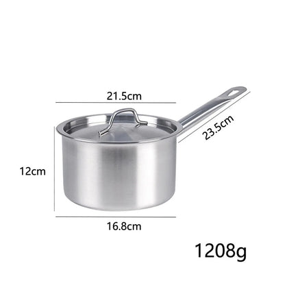 Stainless Steel Milk Pot 16 18 20 22 24cm with Lid Sauce Pan for Gas Electric Induction Stove Boiling Simmering Use