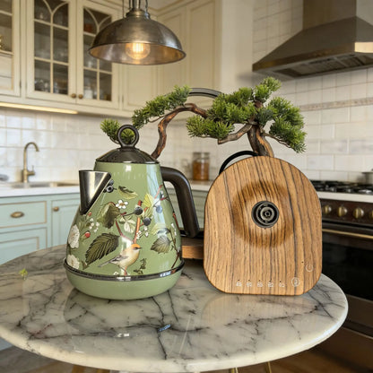 1.7L Home Retro Electric Kettle 304 Stainless Steel Boiling Water Kettle Temperature Control Teapot Automatic Keep Warm 1850W