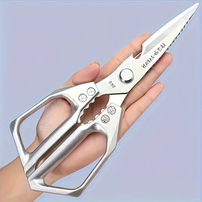 Multi-Function Kitchen Scissors Heavy Duty Kitchen Shears,Cutting Food Tools Cooking Shears for Chicken,Meat,Fish,Poultry(Sliver)