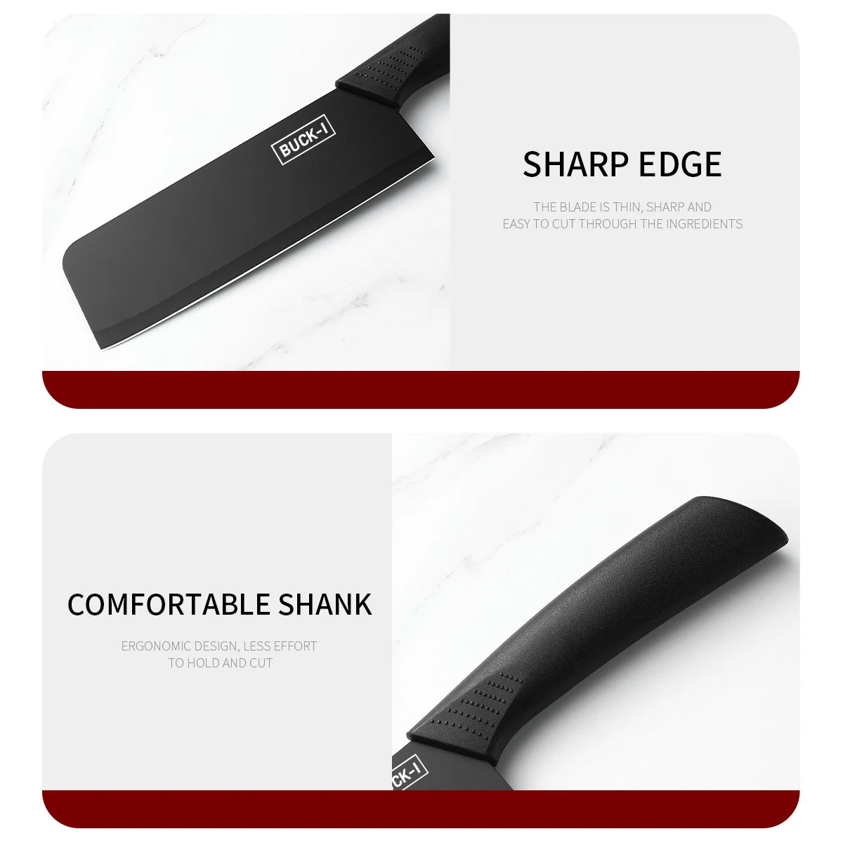 3-5PCS black stainless steel kitchen knife set, including a full set for kitchen, dormitory, household use, chef's knife, fr