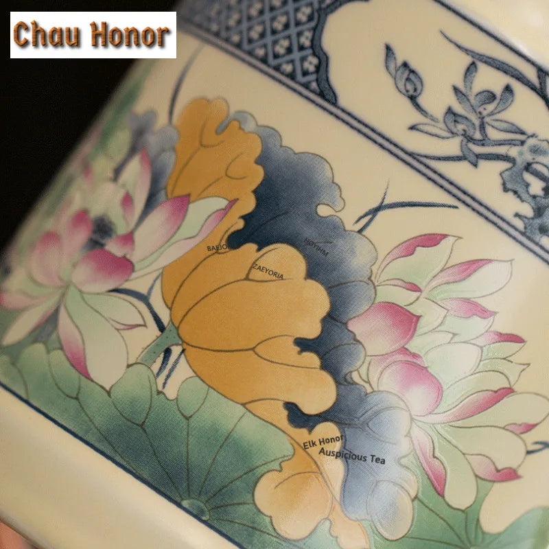 650ml Lotus Pond Moonlight Ceramic Water Jug Heat Insulation Water Kettle Carafe Hot and Cold Water Pitcher Teaware Accessories