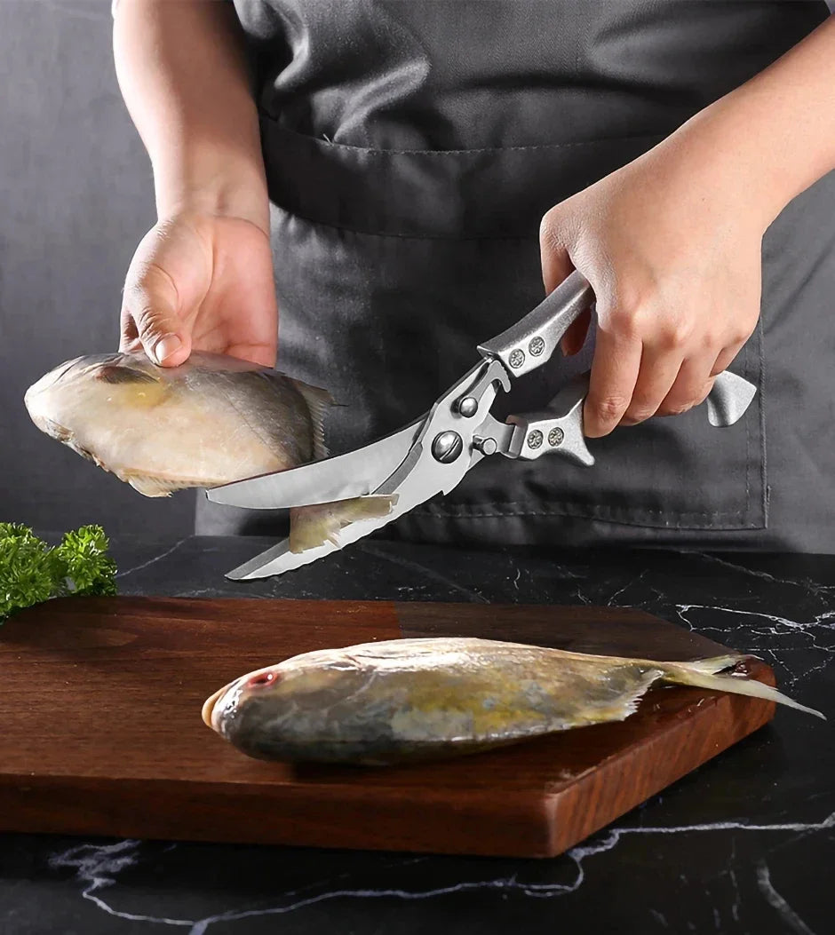 Kitchen Scissors Chicken Bone Kitchen Shears,Duck Fish Cutter Stainless Steel Fish Scissors Scale Clean Cook Scissors Knife