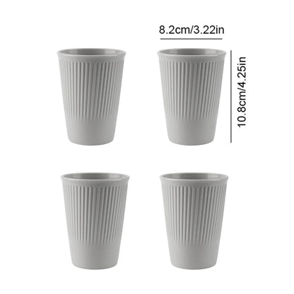 4/16Pcs Grey Straw Cutlery Set Dishes Bowls Disk Water Cup Tableware Plastic Unbreakable Polypropylene Kitchen Dinnerware