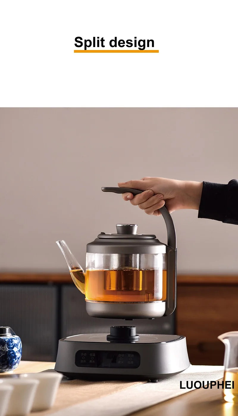 1350W Electric Kettle Fully Auto Bottom Pumping Quick Boiling Kettle Tea Maker Office Glass Temperature Control Teapot 1000ml