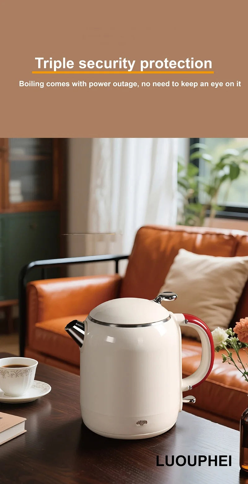 1355W Electric Kettle Portable 304 Stainless Steel Quick Boiling Kettle Teapot Home Thermos Kettle Automatic Power-Off 1000ml