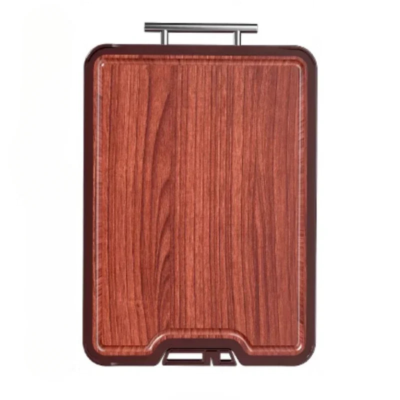 Double-Sided Antibacterial Cutting Board Mold Resistant PP Material Ebony & 316 Stainless Steel Chopping Block for Kitchen