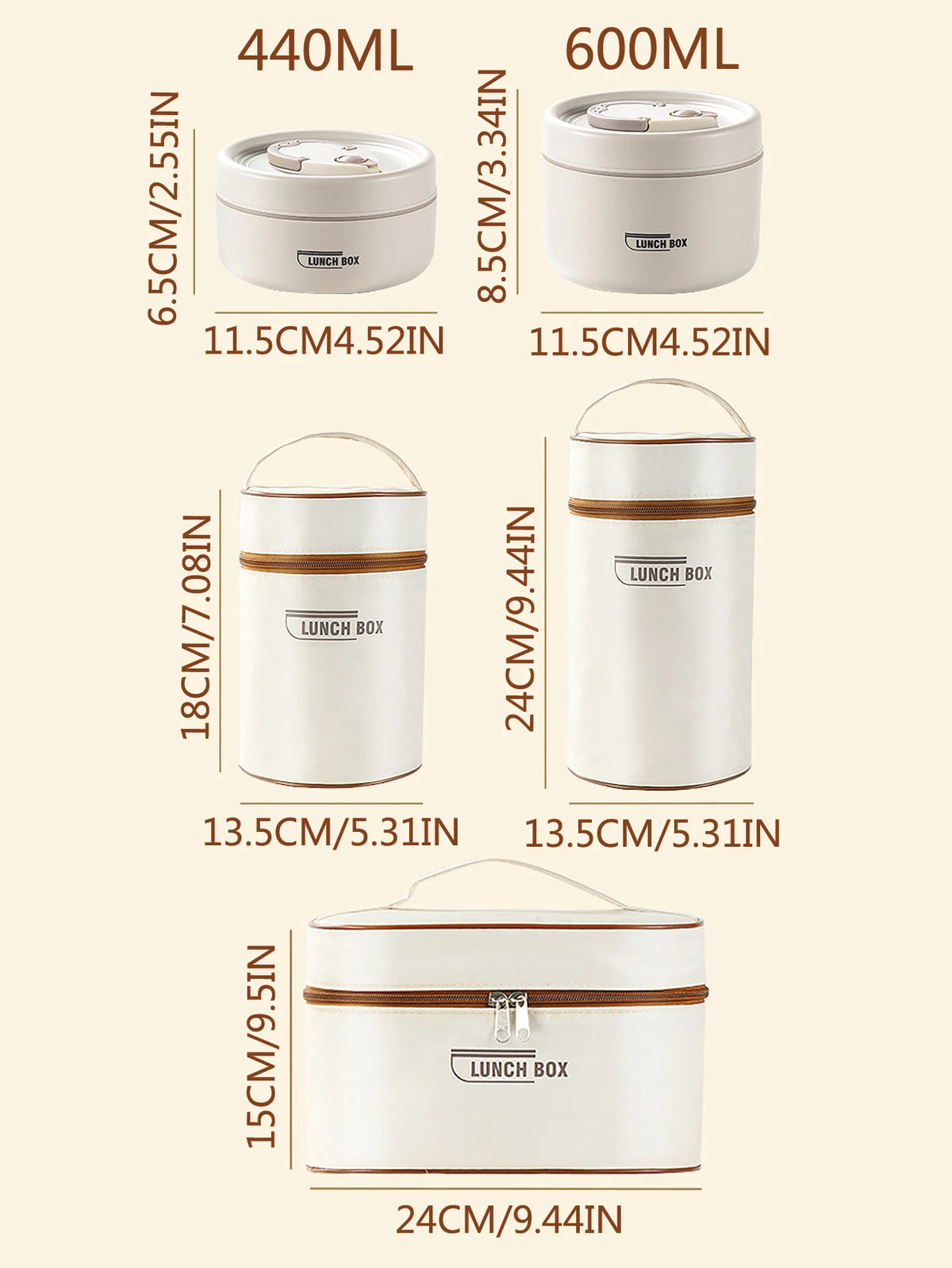 1/2/3/4pcs Portable Insulated Food Lunch Container Set with Thermal Lunch Box Separate Stackable Lunch Container for Adult Kids