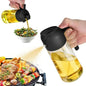 2-in-1 Glass Oil Sprayer & Dispenser, 470ml Dual-Use Olive Oil Bottle for Kitchen, BBQ, and Salad