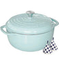 6QT Enameled Cast Iron Dutch Oven with Lid, Versatile Heavy-Duty Cookware Pot for Baking Bread, Braising, Soups and Stews, Oven