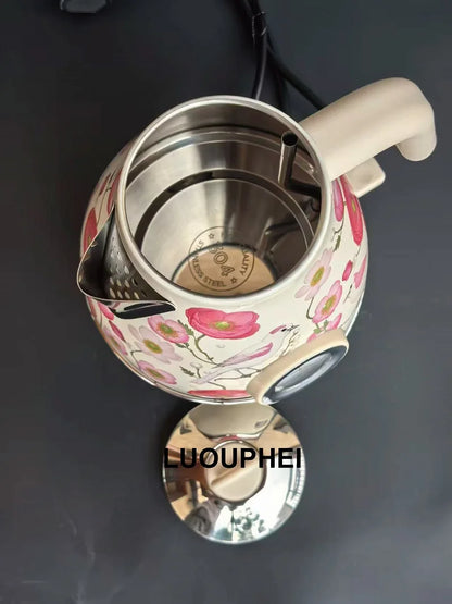 1.7L Retro Paint Electrc Kettle With Temperature Display Boiling Water Auto Power Off 304 Stainless Steel Teapot Kitchen Tools