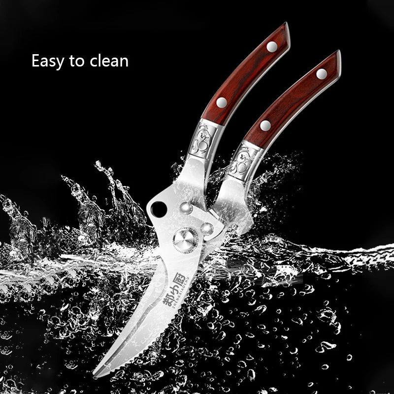 Multi-purpose Kitchen scissors Stainless Steel Heavy-duty Poultry Shears suitable for Bones Chicken Meat Fish Seafood Vegetables