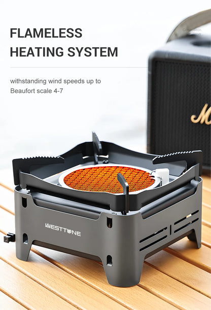 WESTTUNE Outdoor Gas Stove Portable Cooking Stoves Camping Emergency Burner with Electronic Ignition for Garden Picnic BBQ