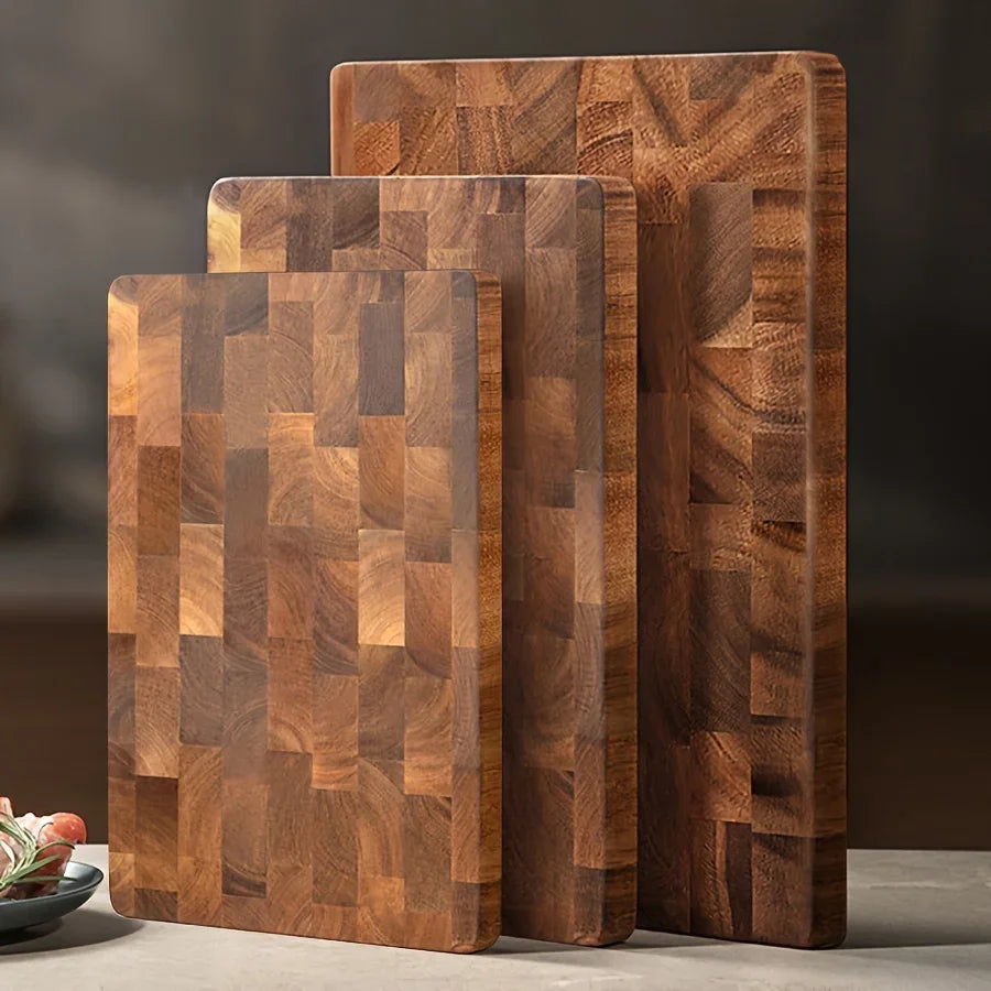 1pc Large Wood Board - Heavy-Duty Wood Grain Chopping Board, Large Leaf Camellia Tree Wood  for Meat, Cheese, Vegetables, Bread