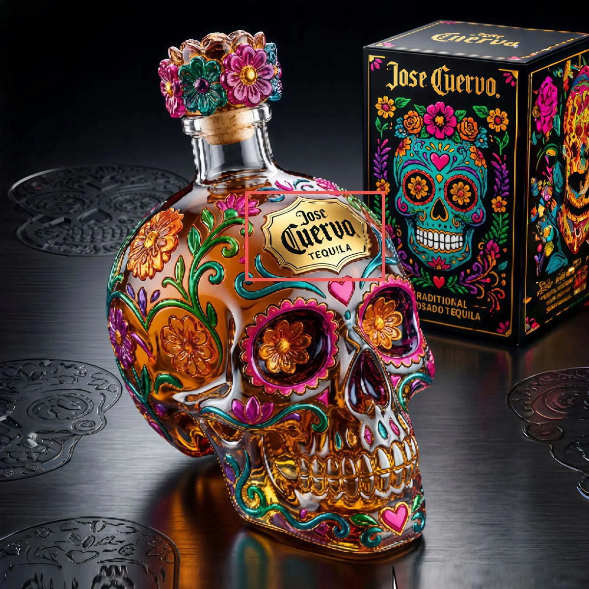 Creative Skull Awakening Device Tequila Bottle, Folk Art Glass Whiskey Awakening Device, Used for Bar and Home Decoration