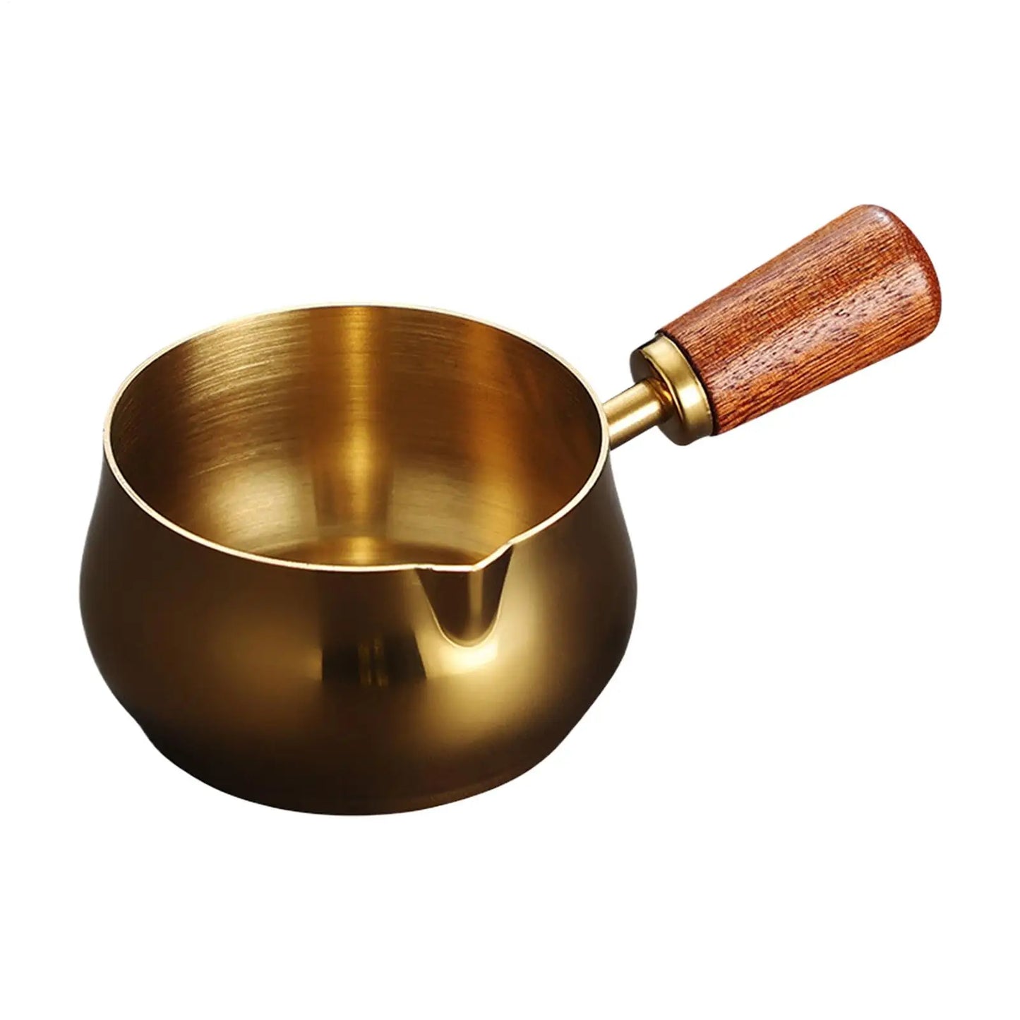 Sauce Pan Cooking Saucepan Mini Wooden Handle Boiling Pan Multiple Uses Non-Stick Sauce Frying Pan With Pour Spout Kitchen tools