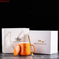 400ml New Product European Style Light Luxury Gold-painted Ceramic Coffee Mug with Lid Spoon Water Cup Cartoon Mug