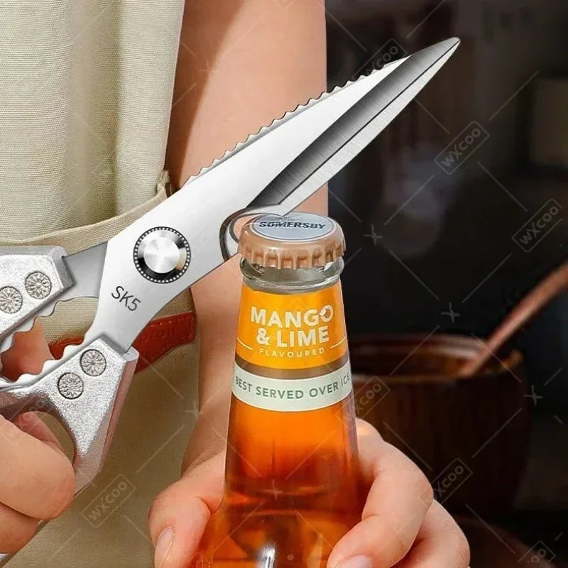 WXCOO Japanese Household Chicken Bone Scissor SK5 Stainless Steel Multi-Purpose Shears Specialized Heavy-Duty Kitchen Scissors