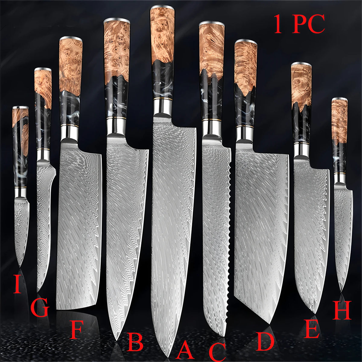 1PC,Japanese 67 Layer Damascus Steel Kitchen Knives Meat Utility Knife Kitchen Cleaver knife Cooking knife Home Kitchen stuff