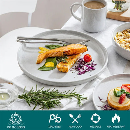 NATSUKI NATSUKI 16PCS Stoneware Dinner Plates Set with 4 Piece Dinner Plate/Dessert Plate/Bowl/Mug Home Hotel Tableware