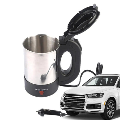 Car Water Boiler 500ml 12V/24V Electric Kettle For Truck Truck Stainless Steel Car Coffee Mug Heated Water Cup Pot Bottle