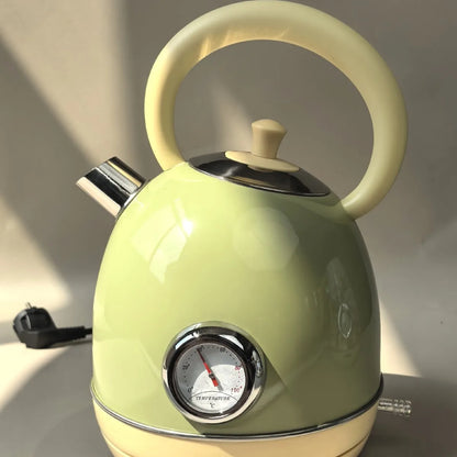 1850W Retro Printed Paint Electric Kettle Auto Power Off 304 Stainless Steel Boiling kettle With Temperature Display Teapot 1.7L