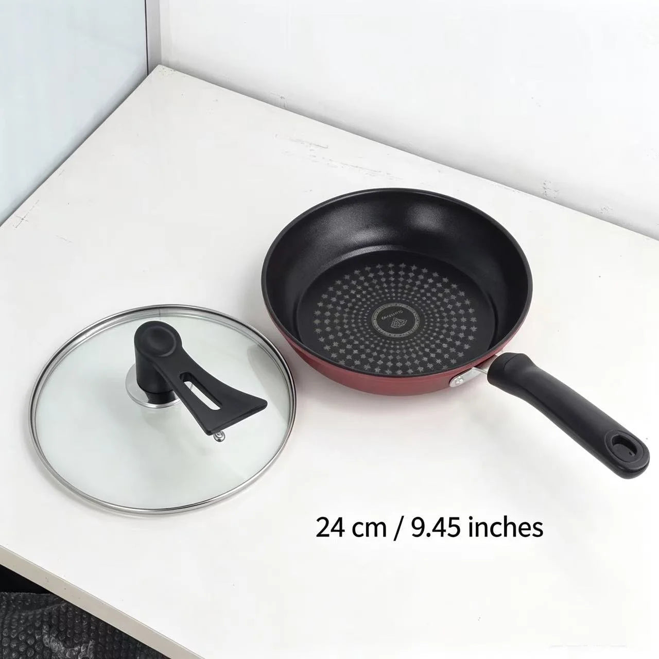 Non-Stick Cast Iron Frying Pan with Lid, Household Non-Stick Oil-Retaining Steak Frying Pan, Pancake Pan, Small Pan, Special Pan for Hand-Grabbed Pancakes, Frying Pan