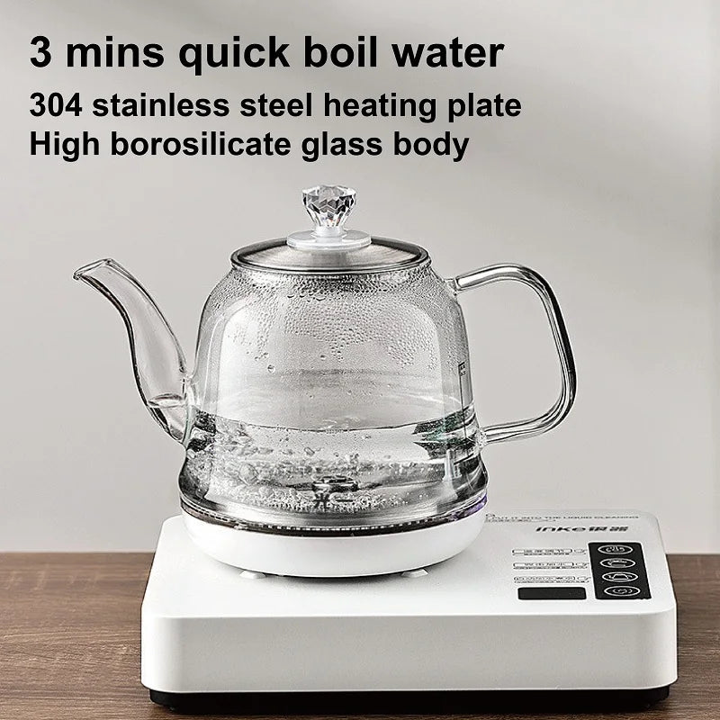 1350W Smart Bottom Out Water Electric Kettle 1000ml Home Temperature Control Glass Tea Brewing Machine Automatic Keep Warm 220V