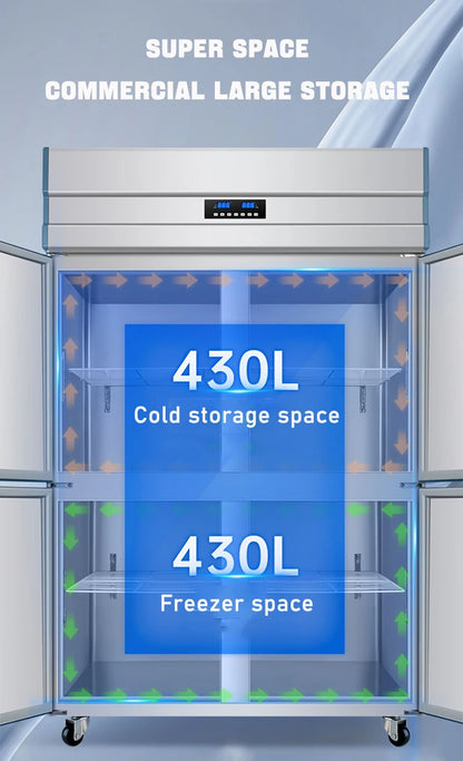 Rebirth Large 500 L 1000 L 1500 L 6 Doors 4 Door Commercial Kitchen Equipment Fridge Refrigerator