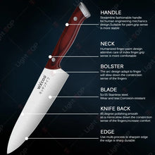 WXCOO 1-5pcs Professional Kitchen Knife Set Ultra Sharp Chef's Knife Meat Cleaver Fruit Slicing Stainless Steel Cutting Board