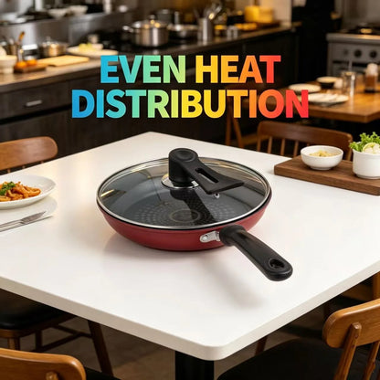 Non-Stick Cast Iron Frying Pan with Lid, Household Non-Stick Oil-Retaining Steak Frying Pan, Pancake Pan, Small Pan, Special Pan for Hand-Grabbed Pancakes, Frying Pan