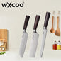 WXCOO Santoku Butcher Carving Knife Japanese Kitchen Knives High Carbon Steel Knife Set Fruit Bread Meat Cleaver Boning Knife